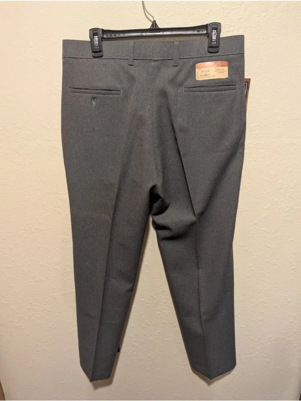 Vintage Levis Action Slacks Dress Pants Mens 36x29 Gray Polyester Sta-Prest New